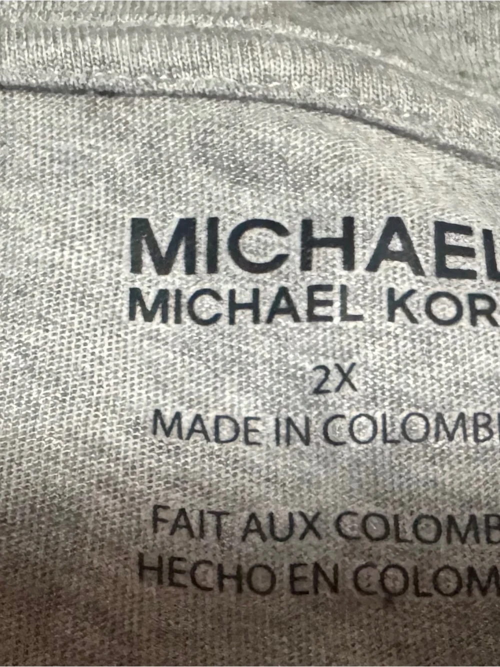 Michael Kors Men's Light Grey Tee with Metallic MK Logo